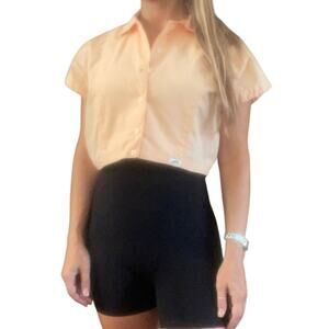 AWESOME 80's Vintage GUESS Peach Crop Top Shirt RARE XS S CALIFORNIA GIRL VIBE